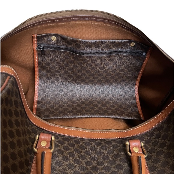 Celine | Authentic Brown Macadam Triomphe Canvas Travel Overnight Duffle Bag - Picture 9 of 13